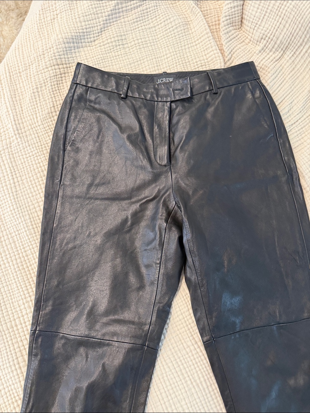 J. Crew Black Leather pants